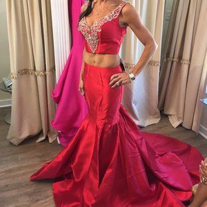 Rachel Allan 5895 Red Formal Gown